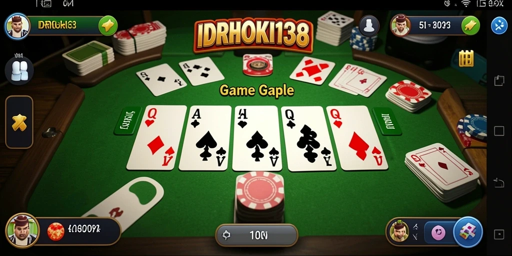 Tampilan gameplay seru dari IDRHOKI138 dengan kartu Gaple.