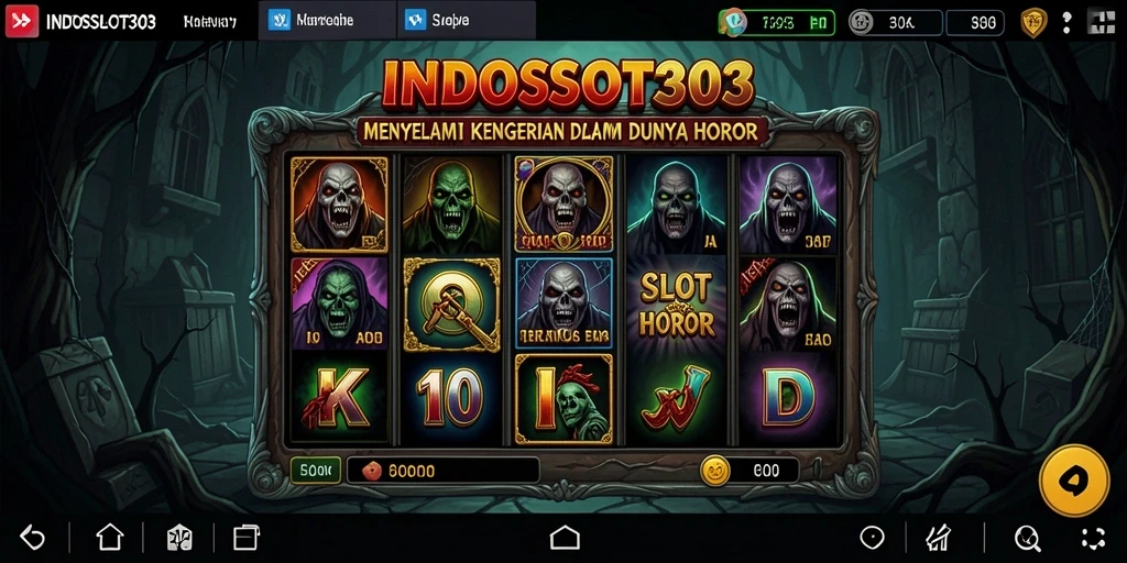 Tampilan gameplay menakutkan dari INDOSLOT303 dengan suasana horor yang kental.